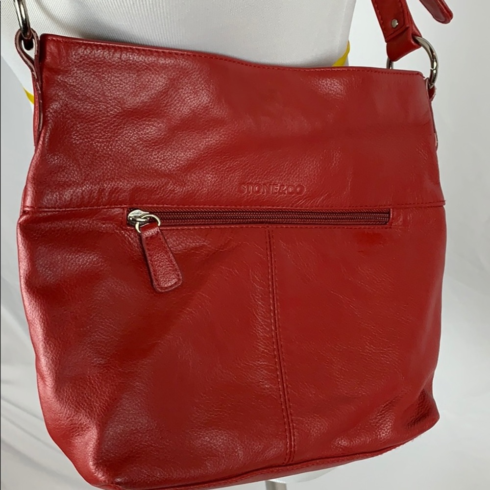 Stone & Co Red Leather Crossbody Bag - Picture 6 of 10